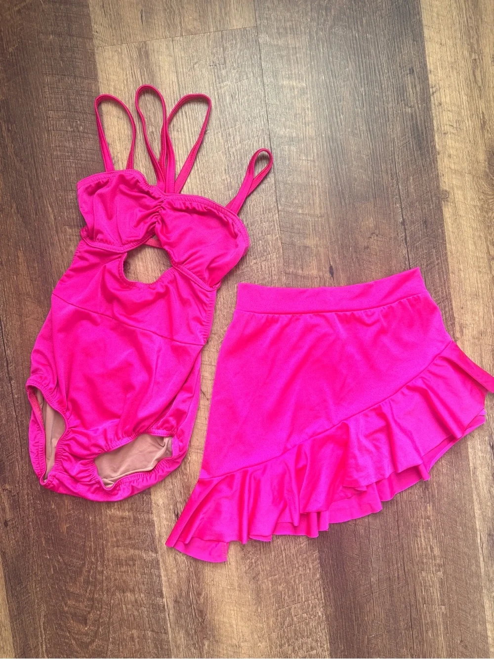 Youth Yellow Cutout Dance Leotard with Double Straps